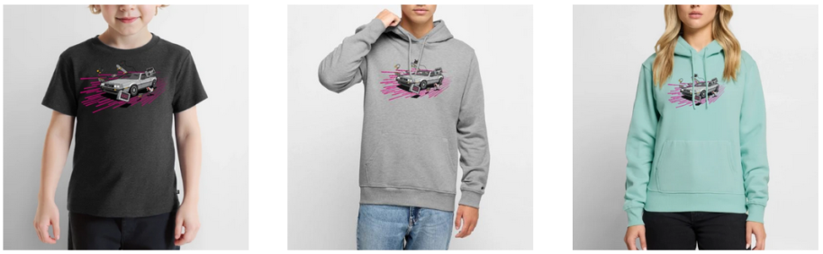 Delorean DMC12 T Shirt Merch Fanartikel Log