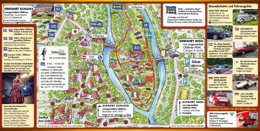 Insel Classic Oldtimertreffen Uhyst 2026 Flyer innen Karte Programm